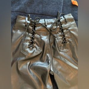 Leather pants with cute back detailing